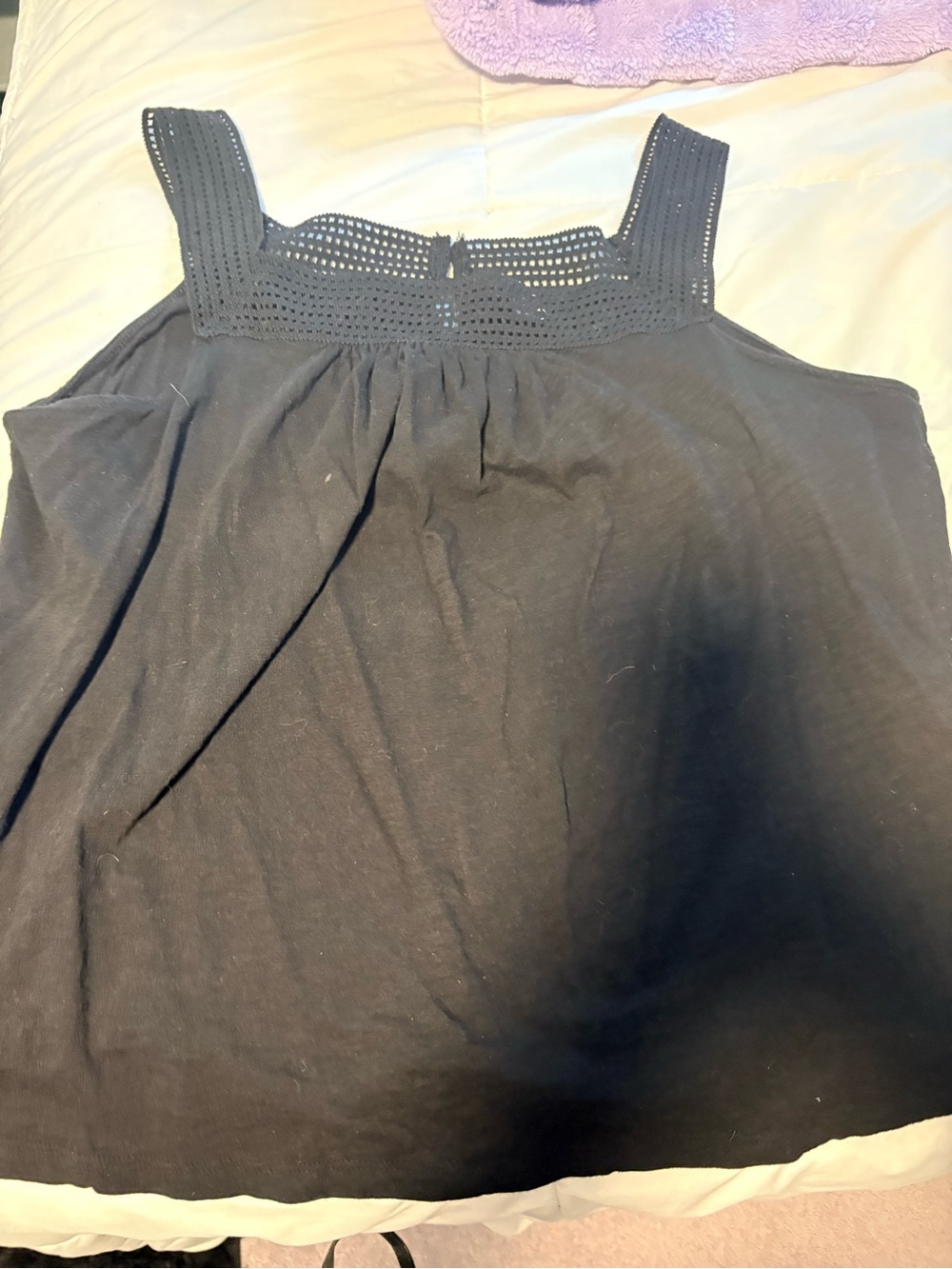 Old Navy Black Crochet Yoke Tank Top - Women Size XXL